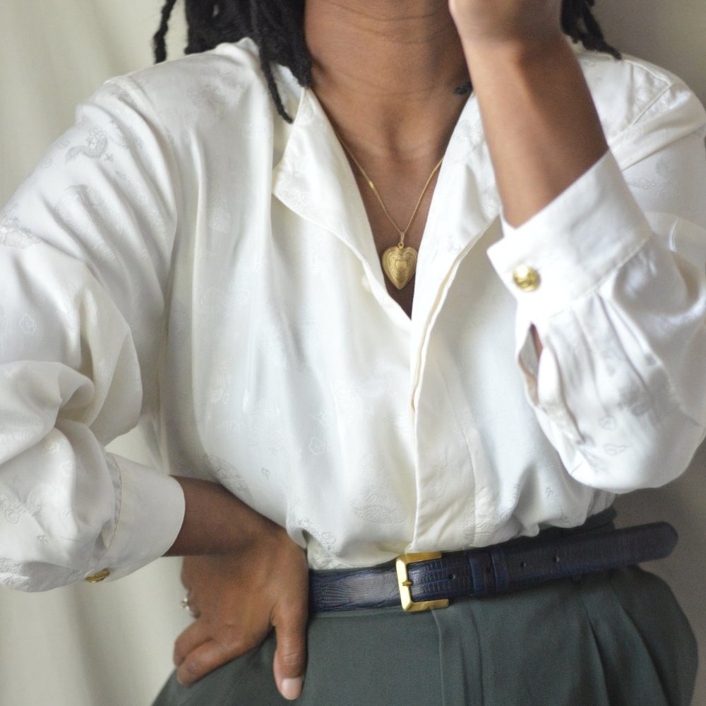 SOLD Vintage Silk Cultural Blouse